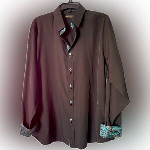 Men’s long sleeve dress shirt.  Black.  X large reg